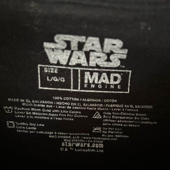 Star Wars Mad Engine Graphic T-Shirt Black & Red Sz Large - Picture 7 of 13